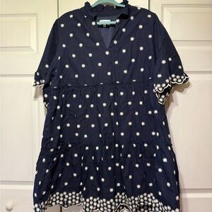 Chic Soul Navy and White Floral Mini Dress